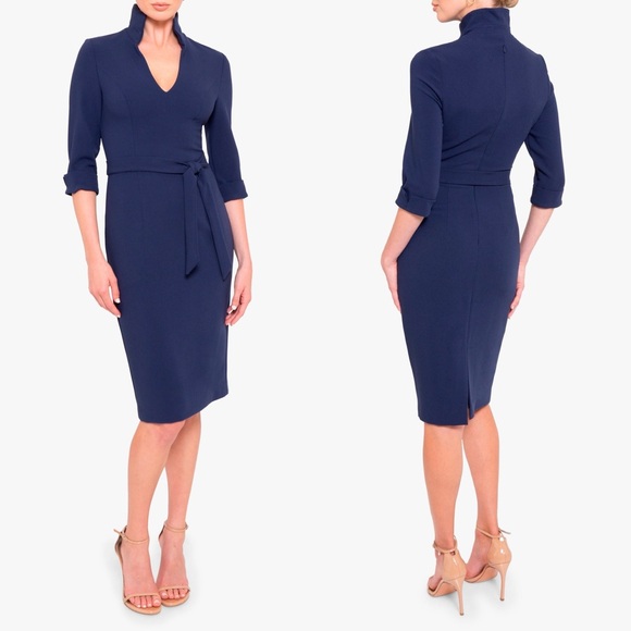 BLACK HALO Madeline Sheath Dress Pacific Blue Size 0 NEW - Picture 7 of 14